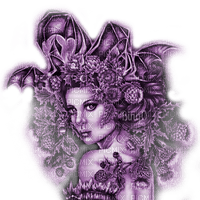 Y.A.M._Gothic Fantasy woman purple - PNG gratuit