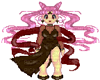 Pixel Lady in Black - Free animated GIF