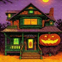 Halloween House with Pumpkin - 無料png