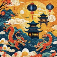 asian oriental landscape background - 免费PNG