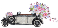 car auto voiture retro vintage  deco tube oldtimer  flower fleur summer spring blumen - PNG gratuit