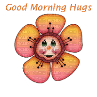 Good Morning Hugs Flower - Gratis animeret GIF