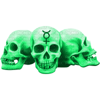 Gothic.Skulls.Green - zdarma png