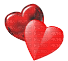 two red hearts gif coeur rouge - Бесплатный анимированный гифка