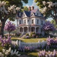 Vintage hose and lilac garden - 無料png
