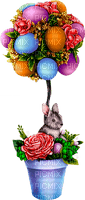 Easter.Bunny.Tree.Eggs.Roses.Orange.Red - PNG gratuit