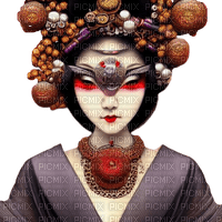 kikkapink surreal geisha woman - PNG gratuit