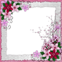 frame cadre pink lilac white red flower - kostenlos png