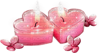 Candles.Hearts.Flowers.Pink - PNG gratuit