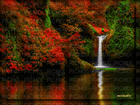 maj gif paysage cascade - GIF เคลื่อนไหวฟรี