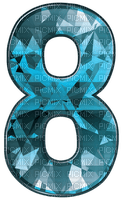 Kaz_Creations Numbers Number 8 Crystal Blue - png gratuito