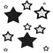 Black sparkly stars on white background - Gratis geanimeerde GIF geanimeerde GIF