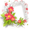 white frame with flowers - gratis png geanimeerde GIF