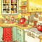 ♡§m3§♡ retro kitchen red glitter aniamted - GIF animado grátis Gif Animado
