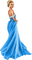 woman in blue dress - png gratis GIF animado
