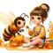 Little Girl - Honey -Bee - ilmainen png animoitu GIF