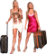 Kaz_Creations Woman Femme Friends Luggage - png gratis GIF animado
