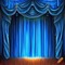 Blue Stage Curtain - gratis png geanimeerde GIF