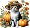 loly33 chat automne citrouille - PNG gratuit GIF animé