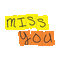 text letter miss you yellow orange  tube   animated animation gif anime - GIF animado gratis GIF animado