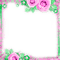 Roses.Frame.Pink.Green - By KittyKatLuv65 - png gratis GIF animado