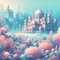 Pastel Undersea Palace and Coral Reef - png gratis GIF animado