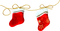 Stockings.Red.White.Gold.Green - PNG gratuit GIF animé