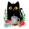 Chat et café - nemokama png animuotas GIF