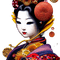 kikkapink woman surreal geisha - PNG gratuit GIF animé