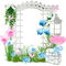 Frame.Cluster.Spring.Pink.Blue.White - PNG gratuit GIF animé