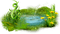 Pond.Water.Grass.Flowers.Blue.Green.Yellow - PNG gratuit GIF animé