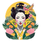 ♡§m3§♡ spring Japanese  geisha  yellow image - nemokama png animuotas GIF