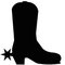 Black Silhouette Boot With Spur - PNG gratuit GIF animé
