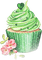 soave deco cup cake flowers green pink - PNG gratuit GIF animé
