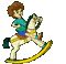 мальчик на лошадке - Бесплатный анимированный гифка анимированный гифка