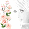 image encre animé effet femme visage scintillant briller fleurs roses printemps edited by me