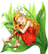 fantasy red elf girl nature - ingyenes png animált GIF