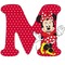image encre lettre M Minnie Disney multicolore effet à pois décor bon anniversaire noir blanc edited by me - png gratis GIF animado