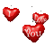 red swinging hearts i love you gif coeurs rouges