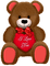 Teddy.Bear.Heart.Love.Text.Brown.Red - besplatni png animirani GIF