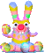 Colorful Rainbow Easter Bunny - GIF animé gratuit GIF animé