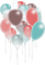 soave deco birthday balloon pink teal - png grátis Gif Animado