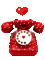 cute red rotary phone - GIF animé gratuit GIF animé