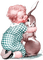 soave children boy vintage bunny  pink teal - PNG gratuit GIF animé