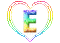 Kaz_Creations Alphabets Colours Heart Love Letter E