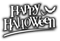 Happy Halloween.Text.Black.White - безплатен png анимиран GIF