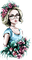 Femme , aquarelle, fleur, Orabel - безплатен png анимиран GIF