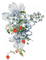 Blue red white flowers deco [Basilslament] - GIF animé gratuit