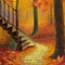 Autumn Forest with Staircase - png gratis GIF animado