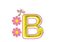 Kaz_Creations Alphabets Flowers-Bee Letter B - png grátis Gif Animado